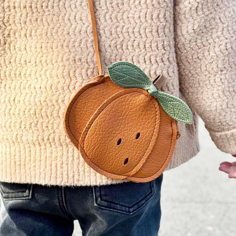 DCLOVERY Store Cute Pumpkin Toddler Purse for Girls，Exquisite Leather Small Purse Crossbady Bag Girls Toddlers Birthday Gift - Image 3